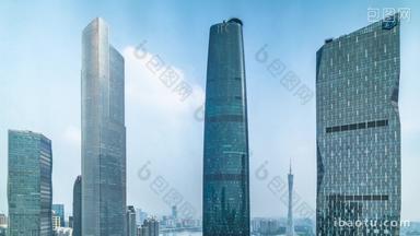 广州广州塔东塔西塔珠江新城高楼广州地标延时摄影固定延时摄影